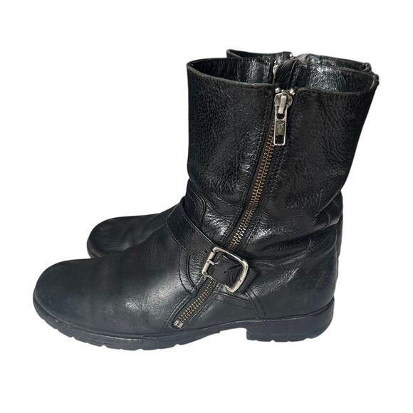 Frye Dean Engineer 87151 Black Leather Moto Ankle Boots Men’s 7D (Women’s 8.5–9) - Picture 1 of 7